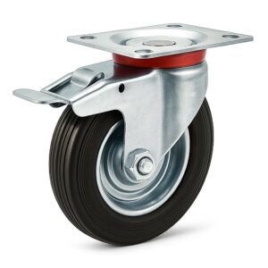 Roulette pivotante Blocage double – Ø 125 mm – Capacité 100 kg
